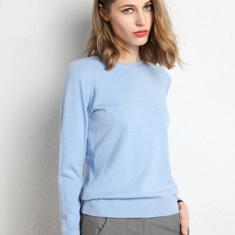 EB | Sweatshirt Weiche Wollmischung Runder Ausschnitt Lange Ärmel Bequeme Passform