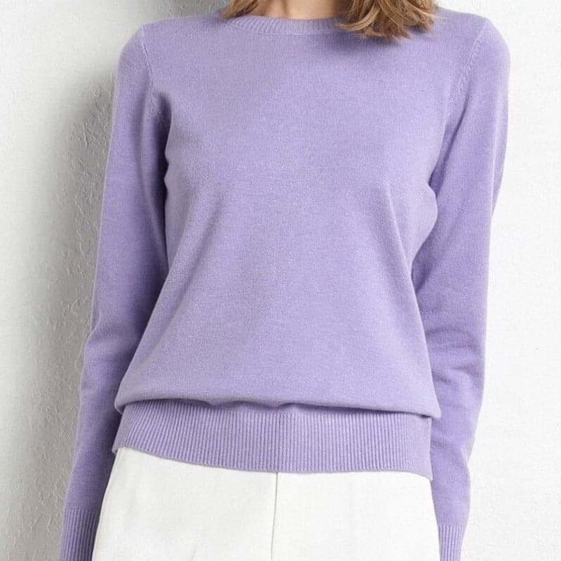 EB | Sweatshirt Weiche Wollmischung Runder Ausschnitt Lange Ärmel Bequeme Passform
