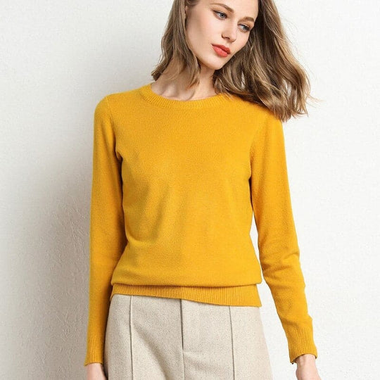 EB | Sweatshirt Weiche Wollmischung Runder Ausschnitt Lange Ärmel Bequeme Passform