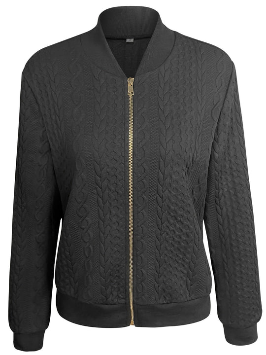 EB | Legere Bomberjacke mit Textur und Reißverschluss