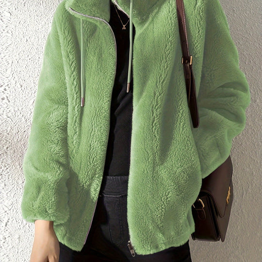 EB | Lässige Warme Teddy-Jacke mit Kordelzug und Reißverschluss