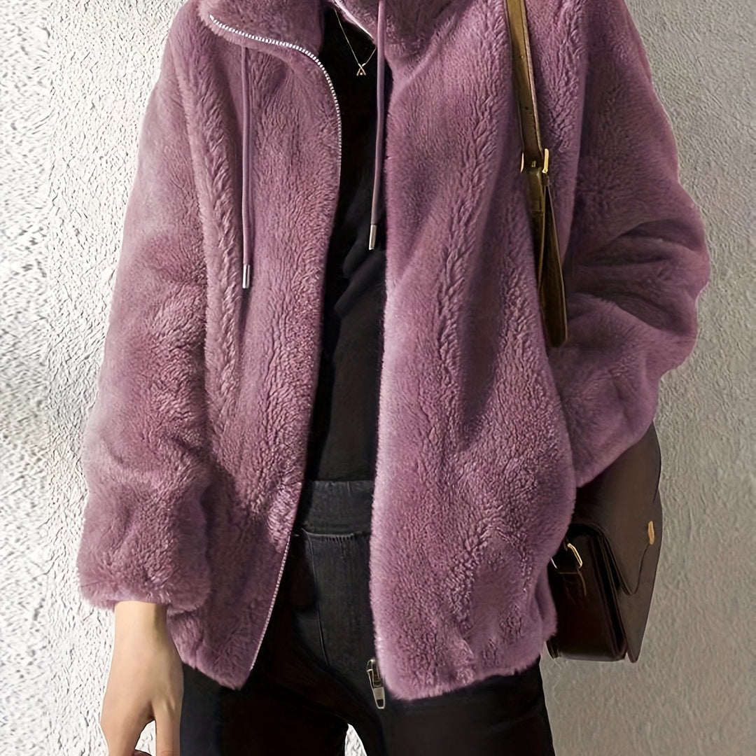 EB | Lässige Warme Teddy-Jacke mit Kordelzug und Reißverschluss