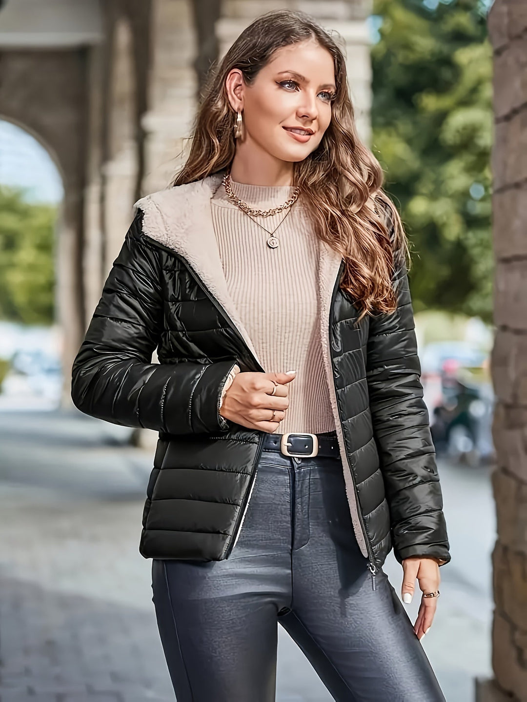 EB | Warme Gepolsterte Hoodie-Jacke
