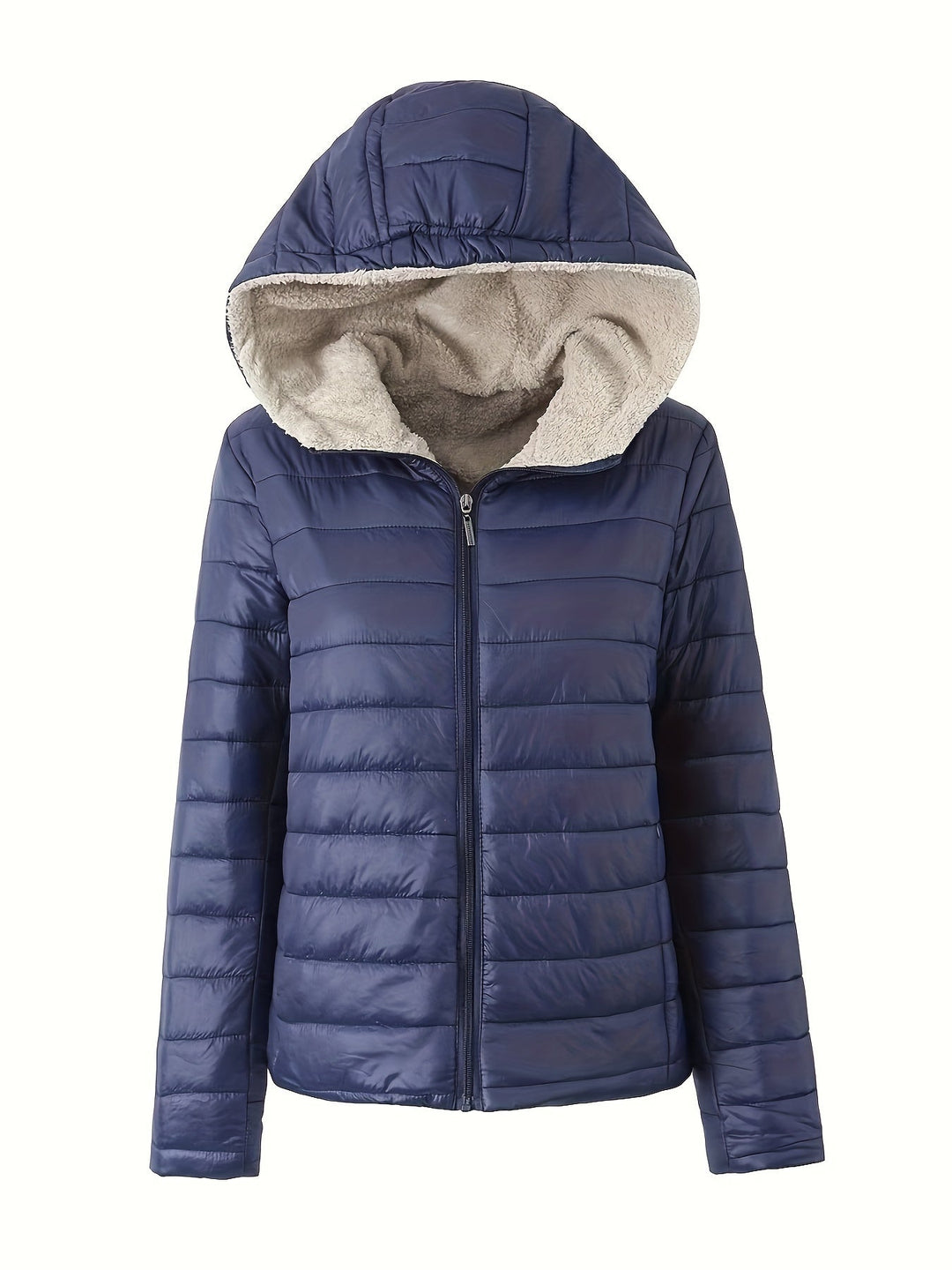 EB | Warme Puffy-Jacke mit Reißverschluss und Kunstpelzfutter