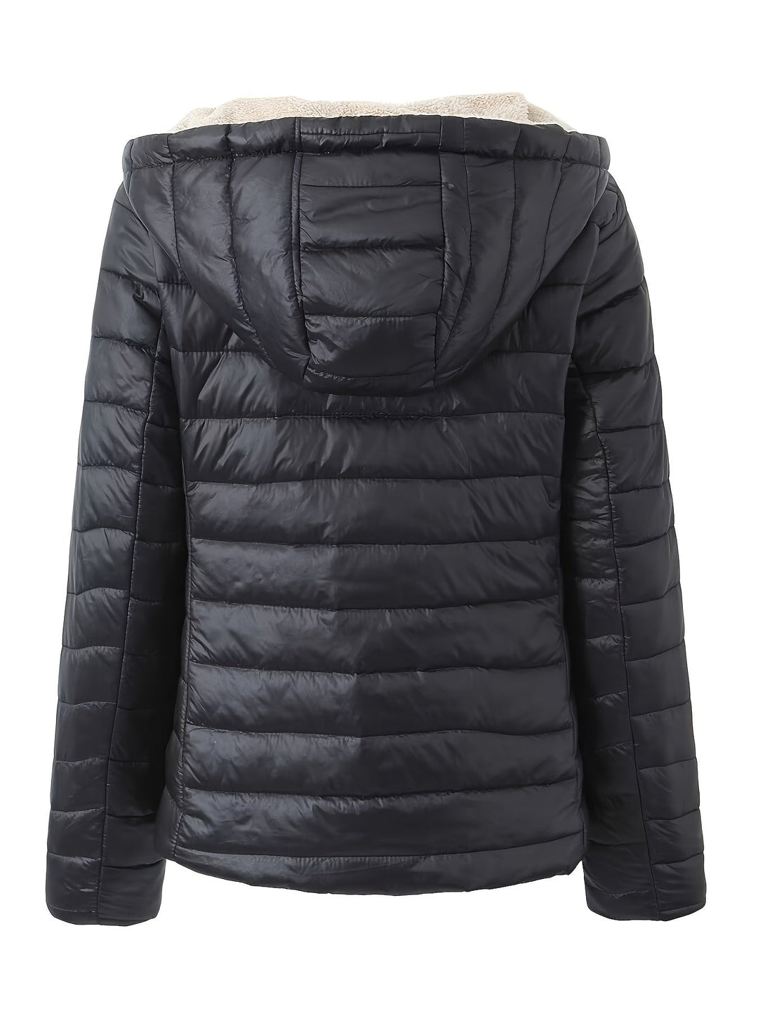 EB | Warme Puffy-Jacke mit Reißverschluss und Kunstpelzfutter