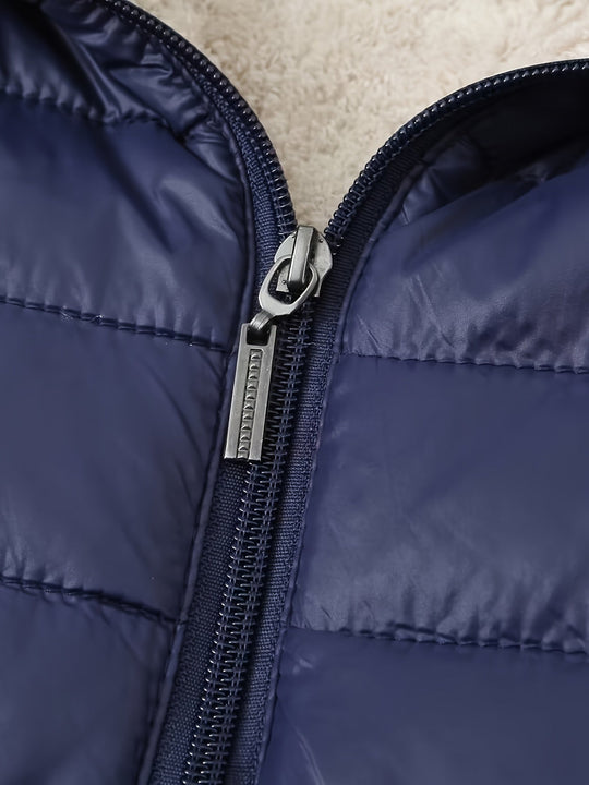 EB | Warme Puffy-Jacke mit Reißverschluss und Kunstpelzfutter