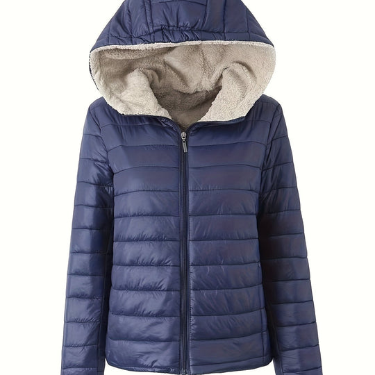 EB | Warme Puffy-Jacke mit Reißverschluss und Kunstpelzfutter