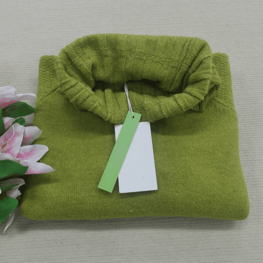 EB | Übergroßer Strickrollkragenpullover In Grasgrün