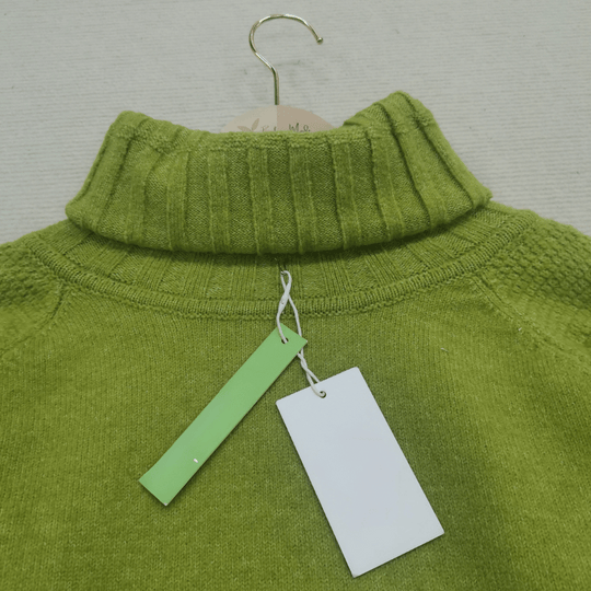 EB | Übergroßer Strickrollkragenpullover In Grasgrün