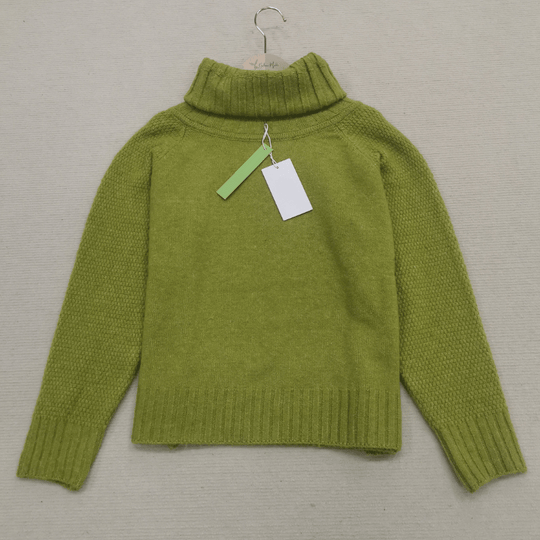 EB | Übergroßer Strickrollkragenpullover In Grasgrün