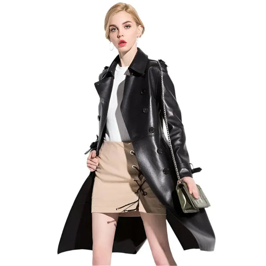 EB | NYC Leder Trenchcoat für Damen