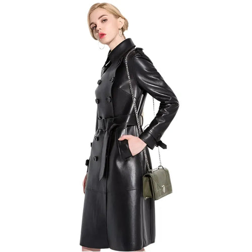 EB | NYC Leder Trenchcoat für Damen