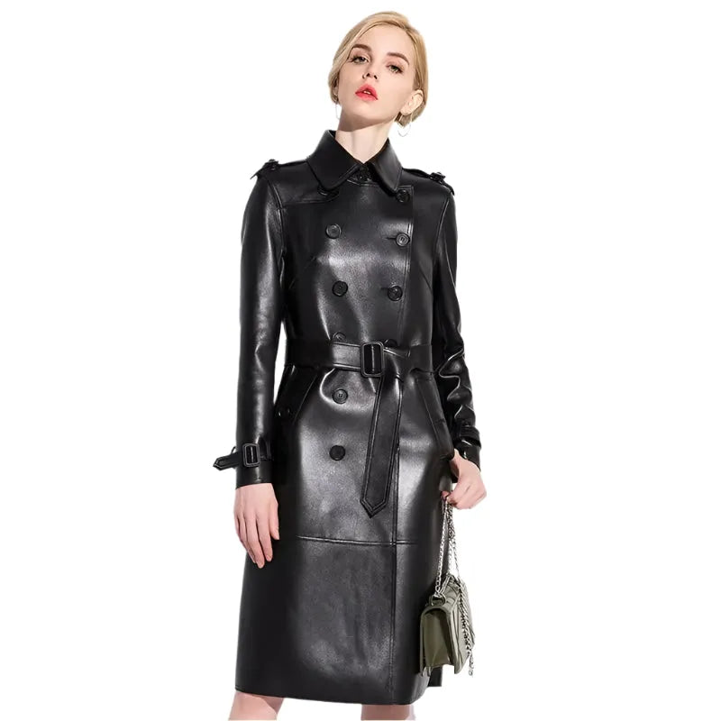 EB | NYC Leder Trenchcoat für Damen