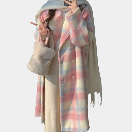 EB | Eleganter Karierter Wintermantel für Damen