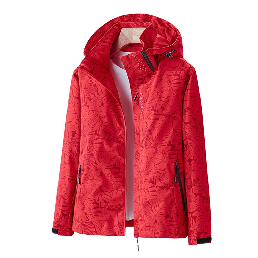 EB | Damen Wasserdichte Outdoor-Jacke – Leicht mit Kapuze &Amp; Flower-Design