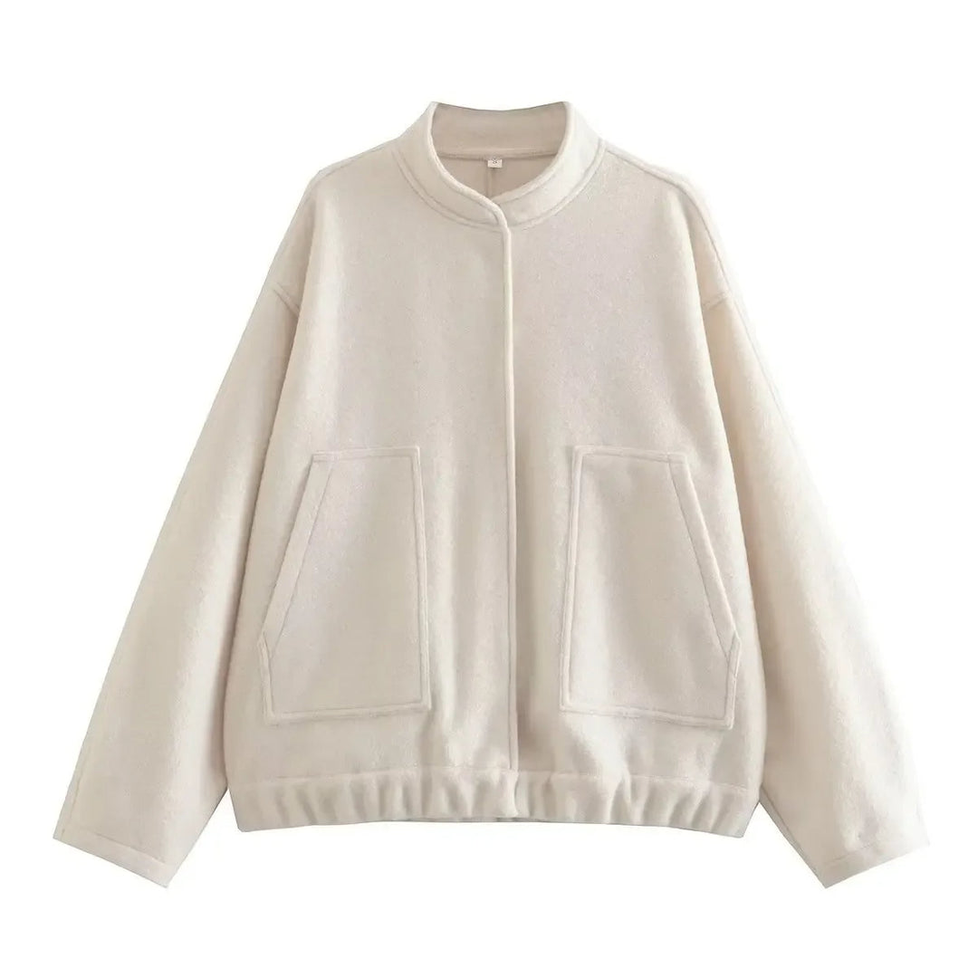 EB | Flauschige Übergroß Jacke mit Taschen