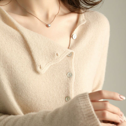 EB | Strickjacke Weiches Strick Knopfverschluss Bequemer Lässiger Schnitt