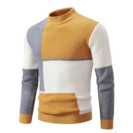 EB | Strickpullover mit Farbblöcken Weich und Warm Modernes Design