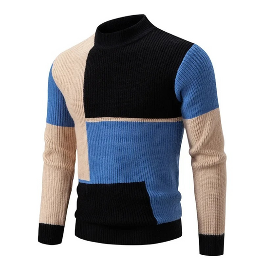 EB | Strickpullover mit Farbblöcken Weich und Warm Modernes Design