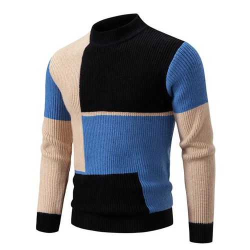 EB | Strickpullover mit Farbblöcken Weich und Warm Modernes Design