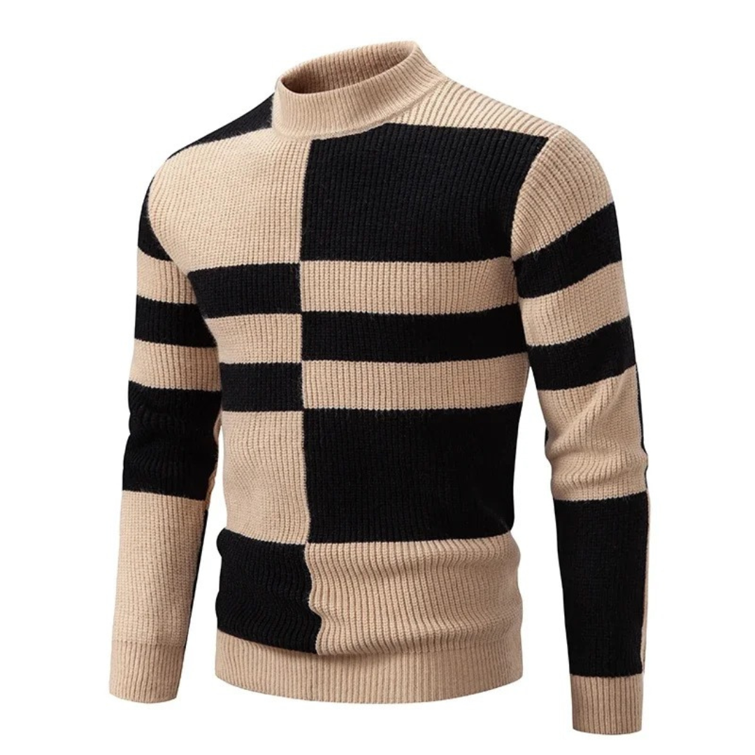 EB | Strickpullover mit Farbblöcken Weich und Warm Modernes Design