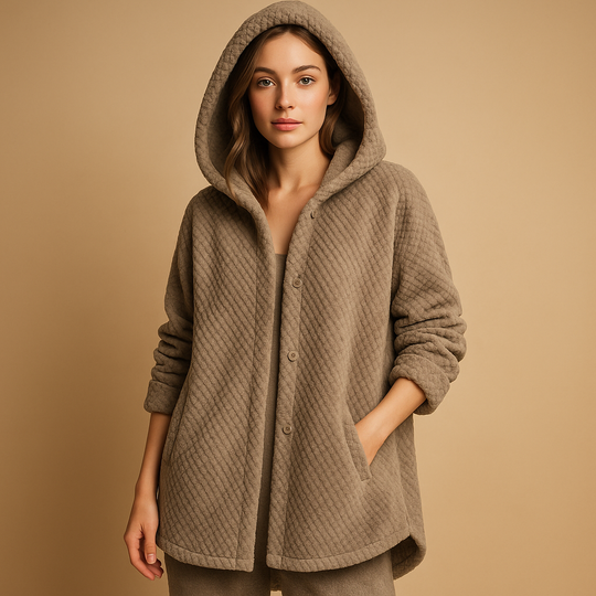 EB | Weiche Damen Teddyjacke mit Kapuze