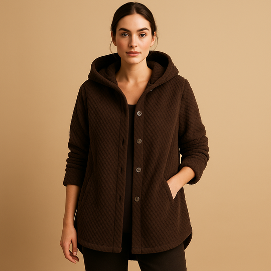 EB | Weiche Damen Teddyjacke mit Kapuze