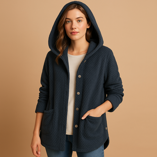 EB | Weiche Damen Teddyjacke mit Kapuze