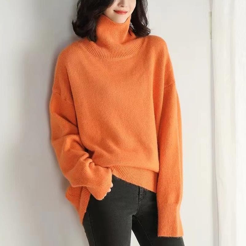 EB | Strickpullover Rollkragen Lässige Passform Weich und Warm Lange Ärmel