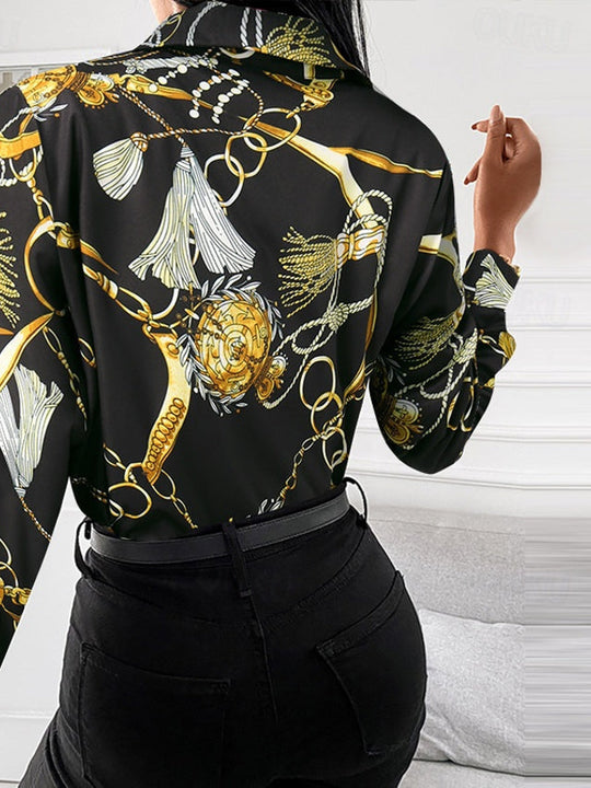 EB | Schicke Damenbluse mit Goldenen Details