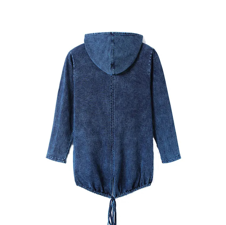 EB | Oversized Curve Champion Denim Hoodie Pullover