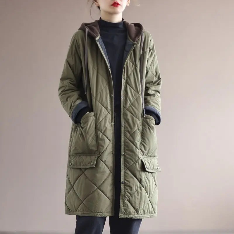EB | Übergrößen Kapuzenmittelcoat - Stilvoll & Bequem