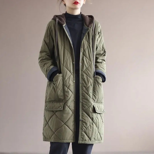 EB | Übergrößen Kapuzenmittelcoat - Stilvoll & Bequem
