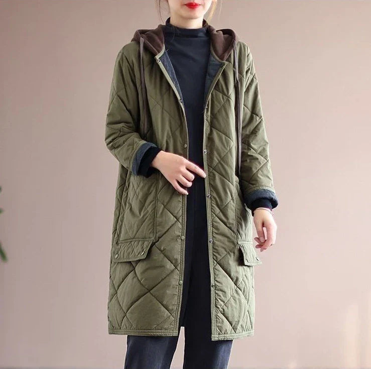 EB | Übergrößen Kapuzenmittelcoat - Stilvoll & Bequem