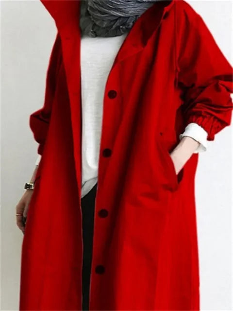 EB | Oversized Lange Jack mit Knöpfen und Tiefen Seitentaschen