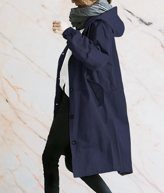 EB | Oversized Lange Jack mit Knöpfen und Tiefen Seitentaschen