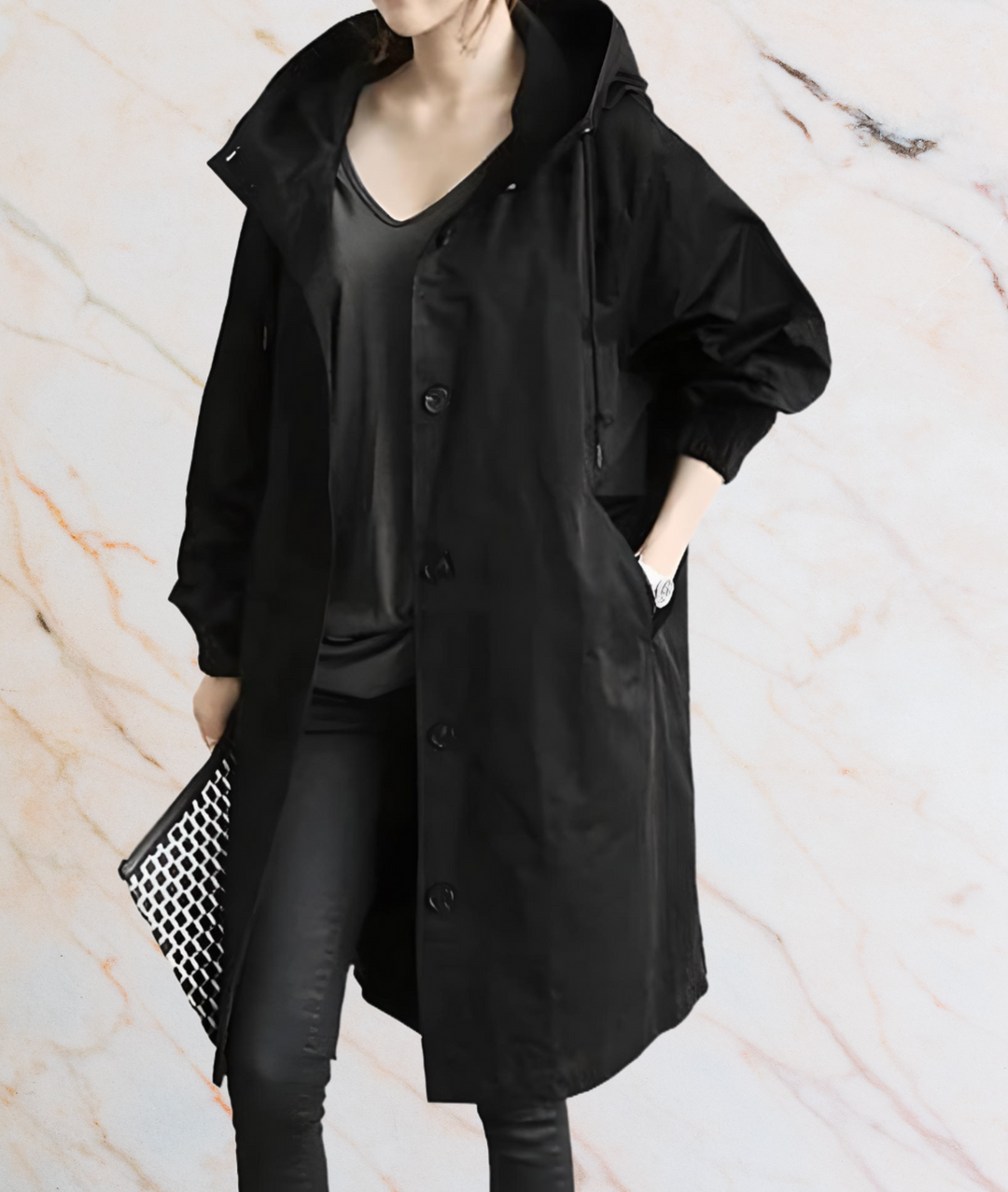 EB | Oversized Lange Jack mit Knöpfen und Tiefen Seitentaschen