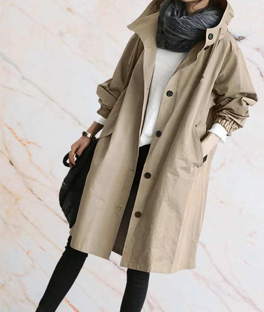 EB | Oversized Lange Jack mit Knöpfen und Tiefen Seitentaschen