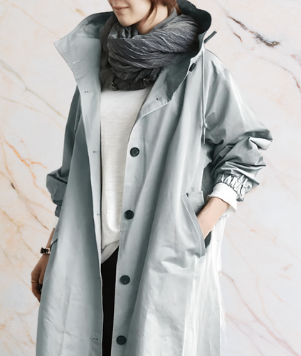 EB | Oversized Lange Jack mit Knöpfen und Tiefen Seitentaschen
