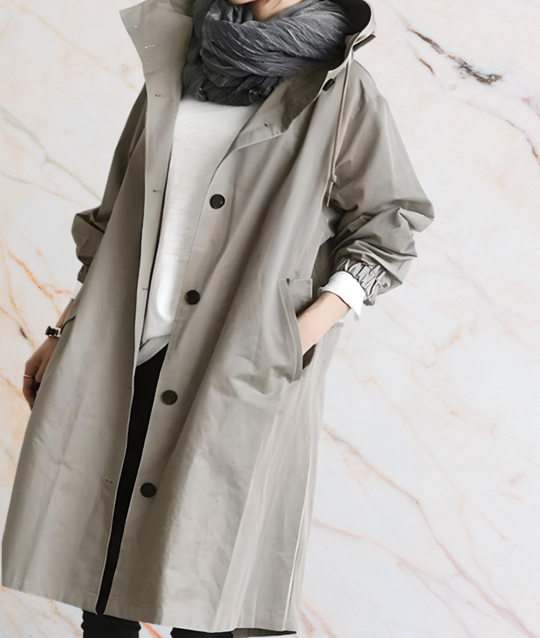 EB | Oversized Lange Jack mit Knöpfen und Tiefen Seitentaschen
