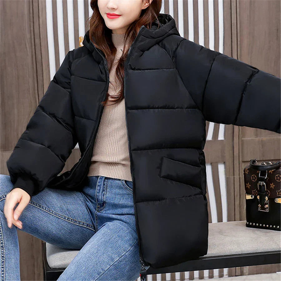 EB | Oversized Gepolsterter Baumwollparka mit Kapuze - Bequem & Stilvoll