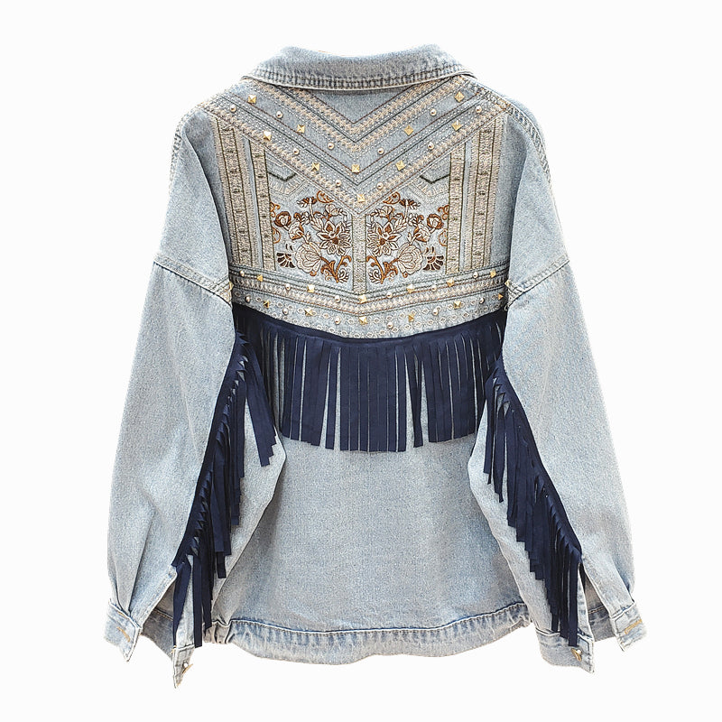 EB | Jeansjacken mit Blumenmuster für Damen