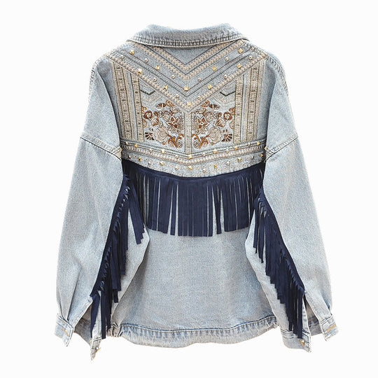 EB | Jeansjacken mit Blumenmuster für Damen