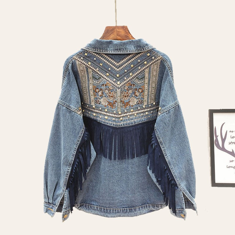 EB | Jeansjacken mit Blumenmuster für Damen
