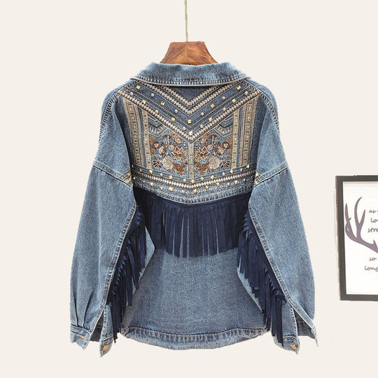 EB | Jeansjacken mit Blumenmuster für Damen