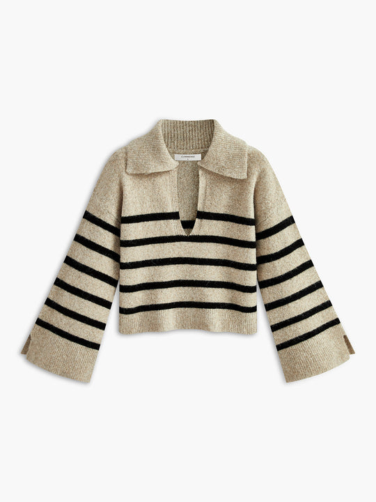 EB | Übergroßer Gestreifter Pullover für Frauen