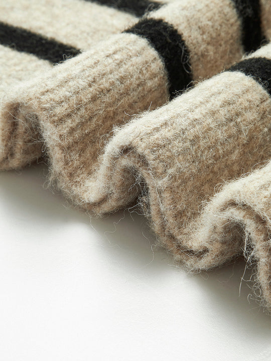 EB | Übergroßer Gestreifter Pullover für Frauen