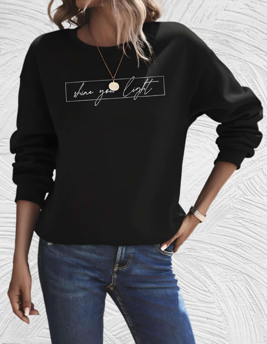 EB | Oversized Damenpullover mit Rundhalsausschnitt
