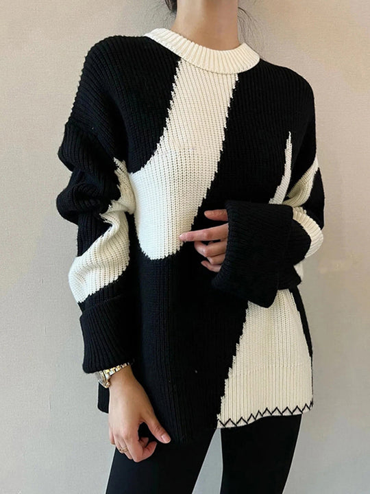 EB | Übergroßer Zebra-Print-Pullover für Frauen