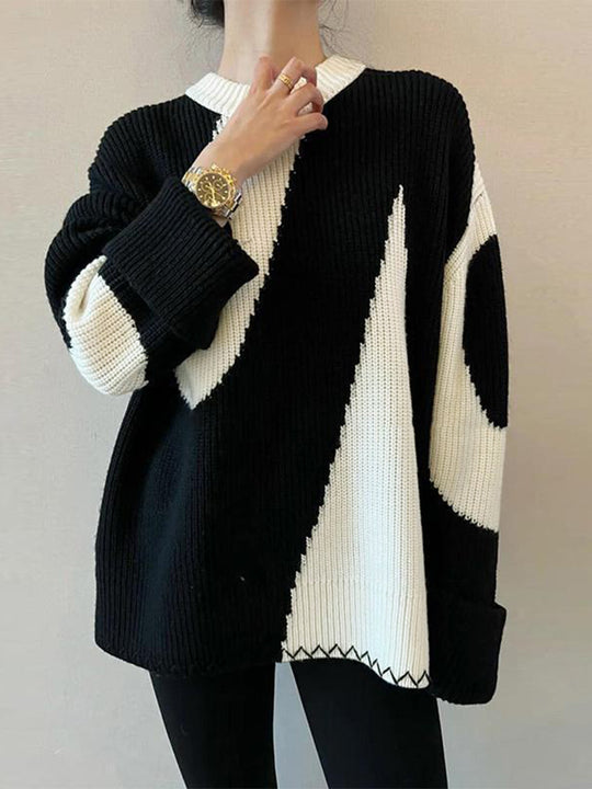 EB | Übergroßer Zebra-Print-Pullover für Frauen